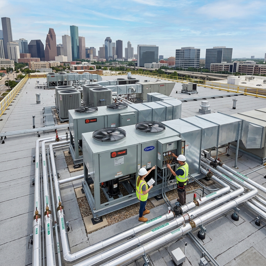 Groupes de climatisation industrielle en toiture